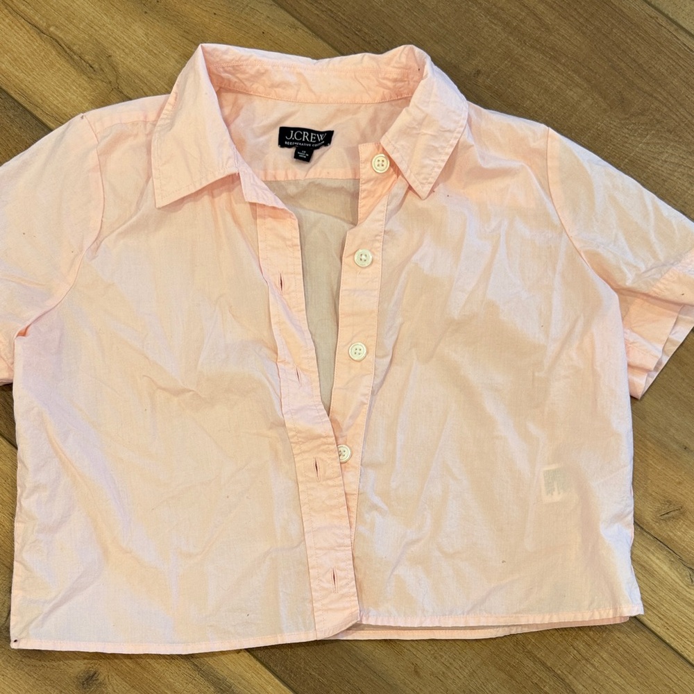 J. Crew Light Pink Short-Sleeve Button-Down Shirt